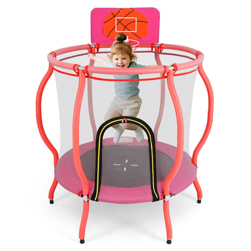 48" Trampoline for Kids, Indoor Outdoor Toddler Trampoline with Safety Enclosure Net