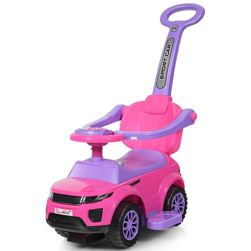 3 in 1 Kids Ride On Push Car, Stroller Sliding Walking Car with Horn, Music, Light