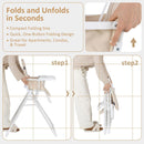 Baby Foldable High Chair with Removable Adjustable Tray and PU Seat Cushion