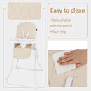 Baby Foldable High Chair with Removable Adjustable Tray and PU Seat Cushion