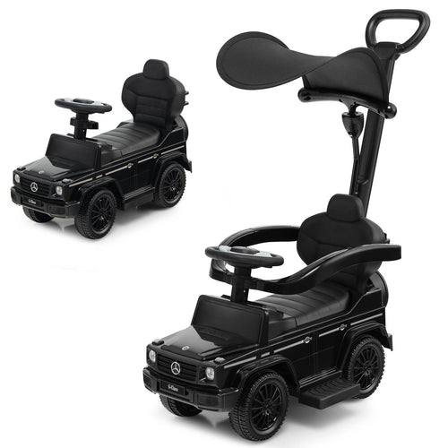 3-in-1 Licensed Mercedes Benz Ride on Push Car with Push Handle