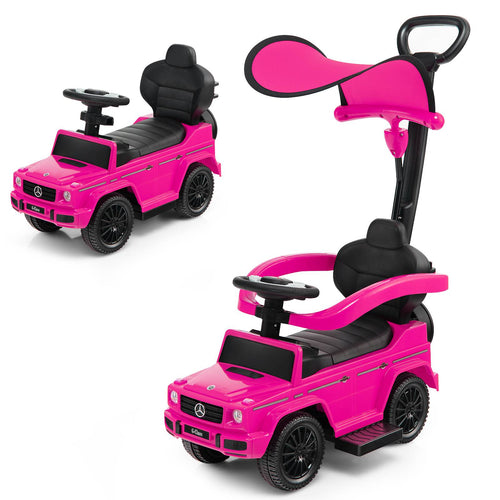 3-in-1 Licensed Mercedes Benz Ride on Push Car with Push Handle
