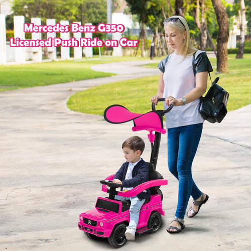 3-in-1 Licensed Mercedes Benz Ride on Push Car with Push Handle
