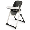 Foldable high chair with tilted backrest and adjustable height