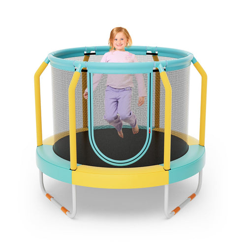 Mini Trampoline with Enclosure, 48" Recreational Trampoline with Safety No-Gap Design for 3-6 Years Old