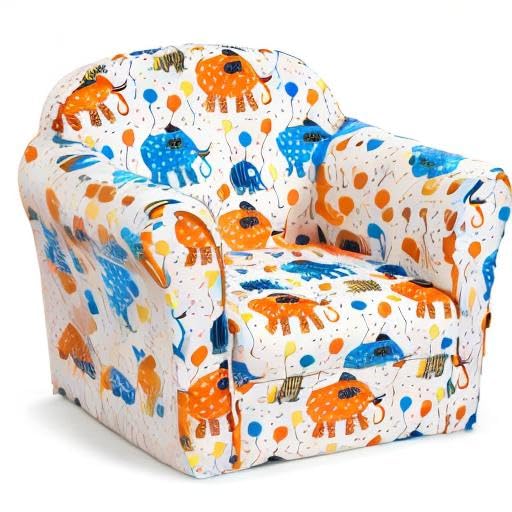 Velvet Kids Sofa with lovely Pattern for Baby Room