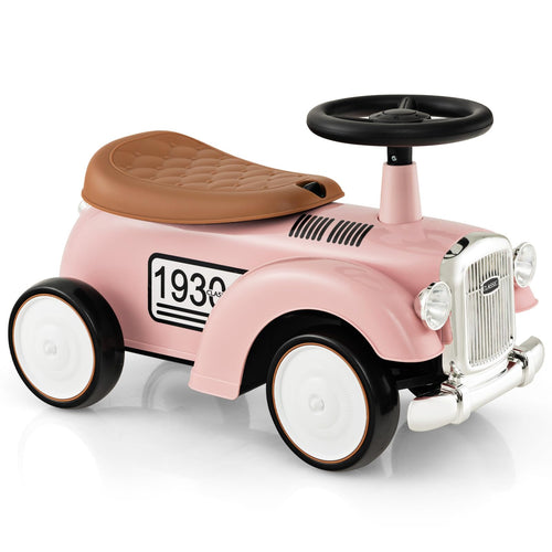 Retro Kids Ride-on Toy, Kids Vehicle Toy w/Under Seat Storage, Foot to Floor Riding Car for Boys Girls 18-36 Months