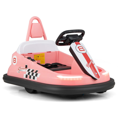 Electric Kids Ride-on Bumper Car, Ride-on Bumper w/360° Spinning,  Electric Bumping Toy with Music & LED Lights