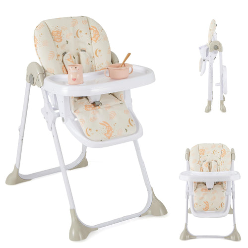 Baby High Chair Folding Highchair for Toddlers w/Adjustable Height
