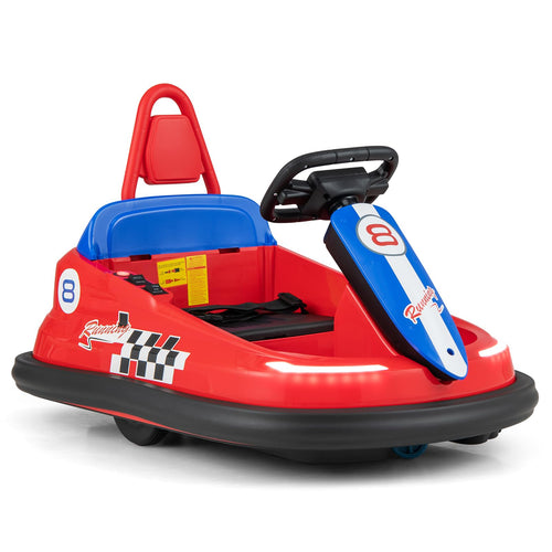 Electric Kids Ride-on Bumper Car, Ride-on Bumper w/360° Spinning,  Electric Bumping Toy with Music & LED Lights