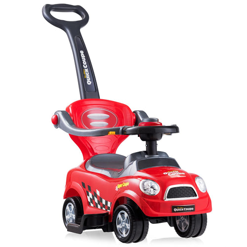3-in-1 Ride On Push Car, Foot-to-Floor Toddler Walking Car w/Anti-Back-Tipping Design, Sliding Car for 2-6 Years