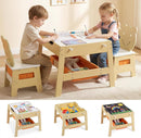 INFANS Kids Table and Chair Set, 4 in 1 Wooden Activity Desk