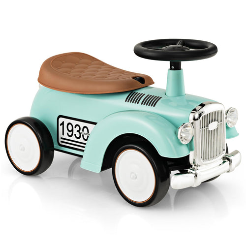 Retro Kids Ride-on Toy, Kids Vehicle Toy w/Under Seat Storage, Foot to Floor Riding Car for Boys Girls 18-36 Months