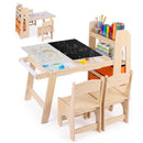 Sensory Table and Chairs Set for Toddlers, Wooden Activity Table with Paper Roll Holder,  Art Play Sand Water Desk