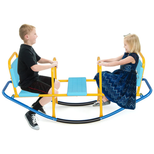 Kids Seesaw Teeter Totter, Metal Rocking Seesaw Heavy Duty Indoor Outdoor Playground Equipment for Toddlers