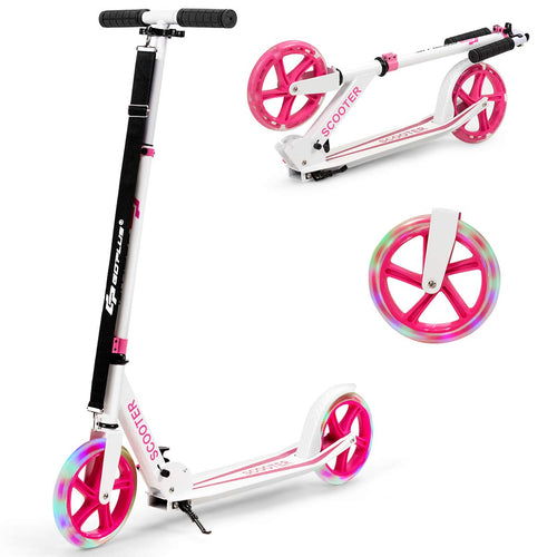 Kids Folding Kick Scooter, Scooter for Children Teens w/2 Flash Wheels