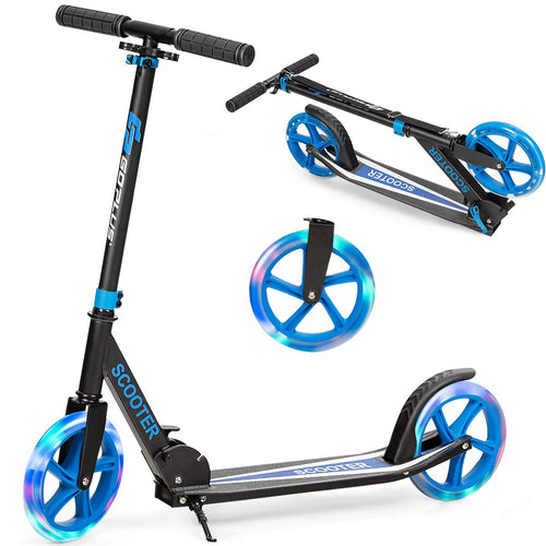 Kids Folding Kick Scooter, Scooter for Children Teens w/2 Flash Wheels