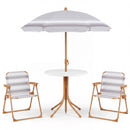 Kids Picnic Table, Outdoor Toddler Patio Furniture Set with 2 Folding Chairs Adjustable Foldable Umbrella