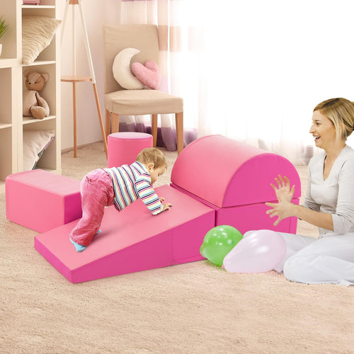 5-Piece Kids Climb & Crawl Activity Playset, Lightweight Soft Foam Block Activity Play Structures