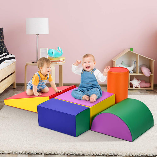 5-Piece Kids Climb & Crawl Activity Playset, Lightweight Soft Foam Block Activity Play Structures