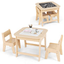 INFANS Kids Table and Chair Set, 3 in 1 Wooden Activity Table with Removable Blackboard and Whiteboard