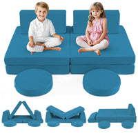 INFANS Modular Kids Play Couch 6 PCS Toddler Creative Sectional Fort Building Sofa for Playroom