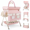 INFANS Portable Baby Changing Table with Wheels