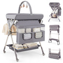INFANS Portable Baby Changing Table with Wheels