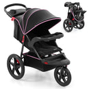 INFANS Jogging Stroller, Foldable Jogger with Air-Filled Tires Shock Absorbing Suspension