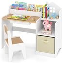 INFANS Kids Table and Chair Set Toddler Art Craft Play Wood Activity Desk with Chairs