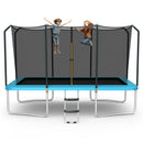 14 x 8FT 200 kg Weight Capacity Outdoor Kids Trampoline ASTM Certified Rectangular Trampoline with Enclosure Net, Safety Net and Ladder