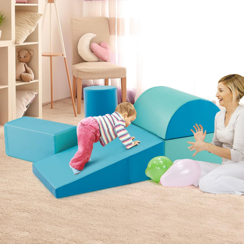 5-Piece Kids Climb & Crawl Activity Playset, Lightweight Soft Foam Block Activity Play Structures