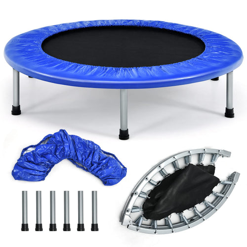 36” Mini Folding Trampoline, Portable Recreational Fitness Rebounder for Kids Adults