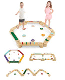 Kids Balance Beam Stepping Stones Set, 20 PCS Montessori Obstacle Course for Toddler Indoor Outdoor