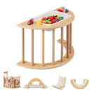 INFANS Wooden Arch Climber Rocker with Soft Cushion 6 in 1 Montessori Climbing Toys for Toddlers