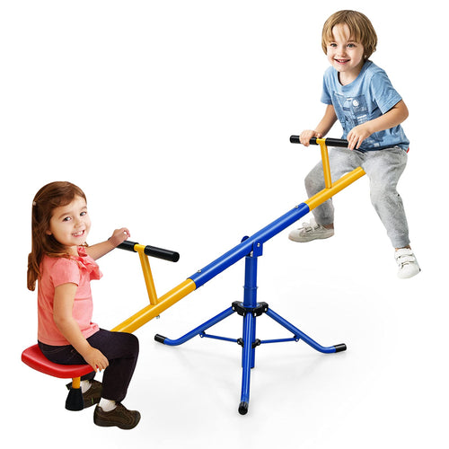 Kids Seesaw, Swivel Teeter Totter Playground Equipment for Children w/360 Degree Rotation