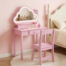 Kids Vanity with Lights, Princess Makeup Dressing Desk