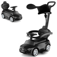 Licensed Mercedes Benz Push Car for Toddlers by INFANS 3 in 1 Sliding Walking Car with Push Handle