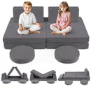 INFANS Modular Kids Play Couch 6 PCS Toddler Creative Sectional Fort Building Sofa for Playroom