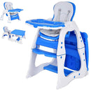 Baby High Chair 3 in 1 Infant Table and Chair Set Convertible Booster Seat with 3-Position Adjustable Feeding Tray
