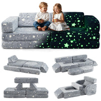 Modular Kids Play Couch, 8 PCS Toddler Creative Sectional Building Sofa