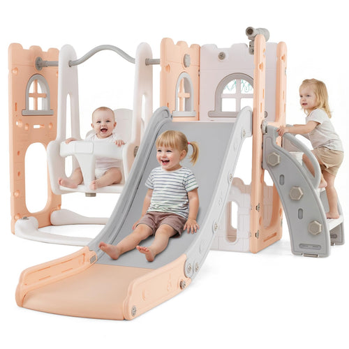 Toddler Slide and Swing Set, 7 in 1 Kids Indoor Outdoor Playground