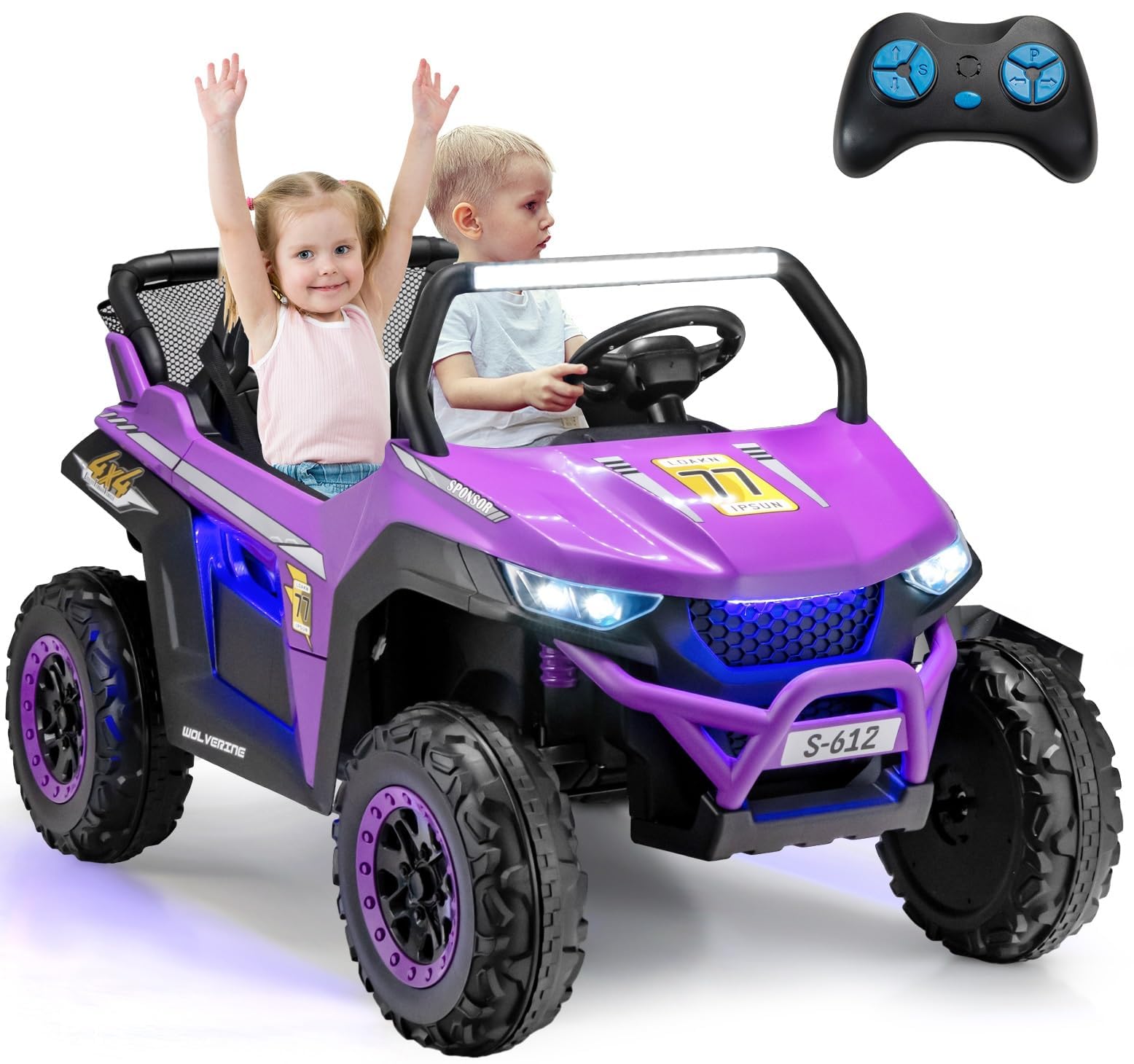 OLAKIDS 2 Seater Ride on Car for Kids 12V UTV Kids' Electric Vehicles with Remote Control