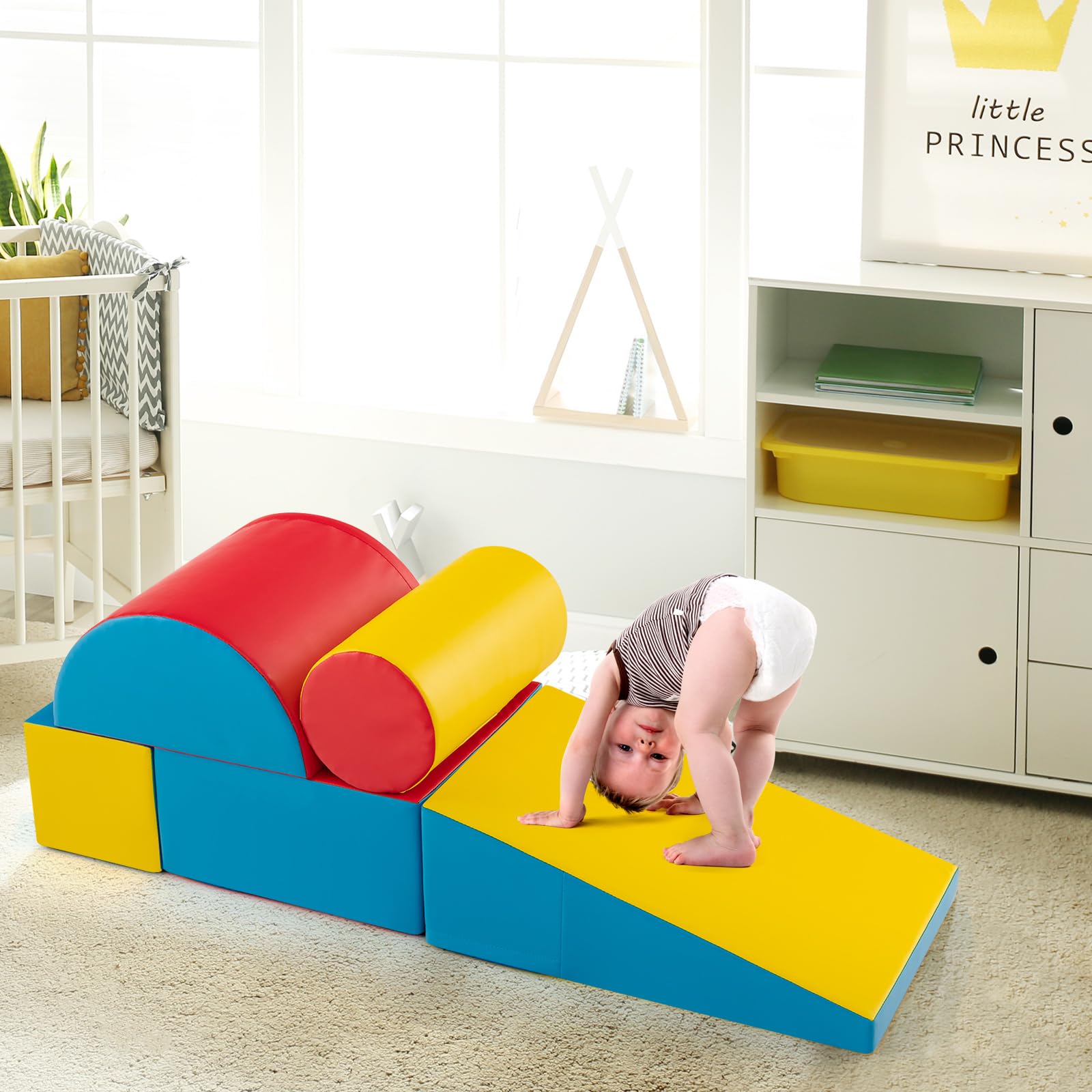 5-Piece Kids Climb & Crawl Activity Playset, Lightweight Soft Foam Block Activity Play Structures