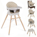INFANS Baby High Chair, 6 in 1 Wooden Convertible Highchair for Babies and Toddlers