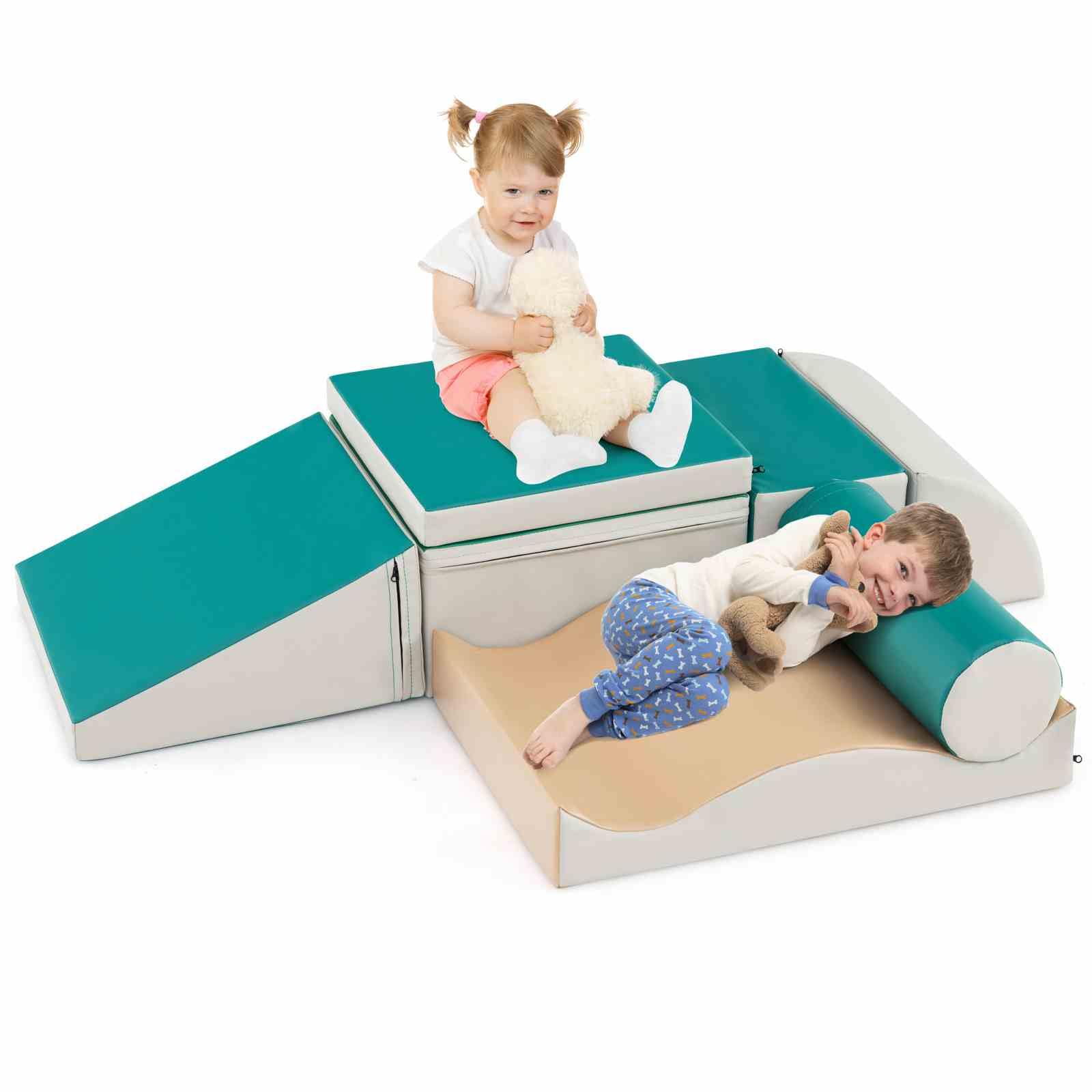 7 Pieces Climb and Crawl Activity Play Set with Zippered Cover