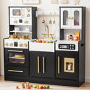 Kids Kitchen Playset, Wooden Pretend Play Kitchen