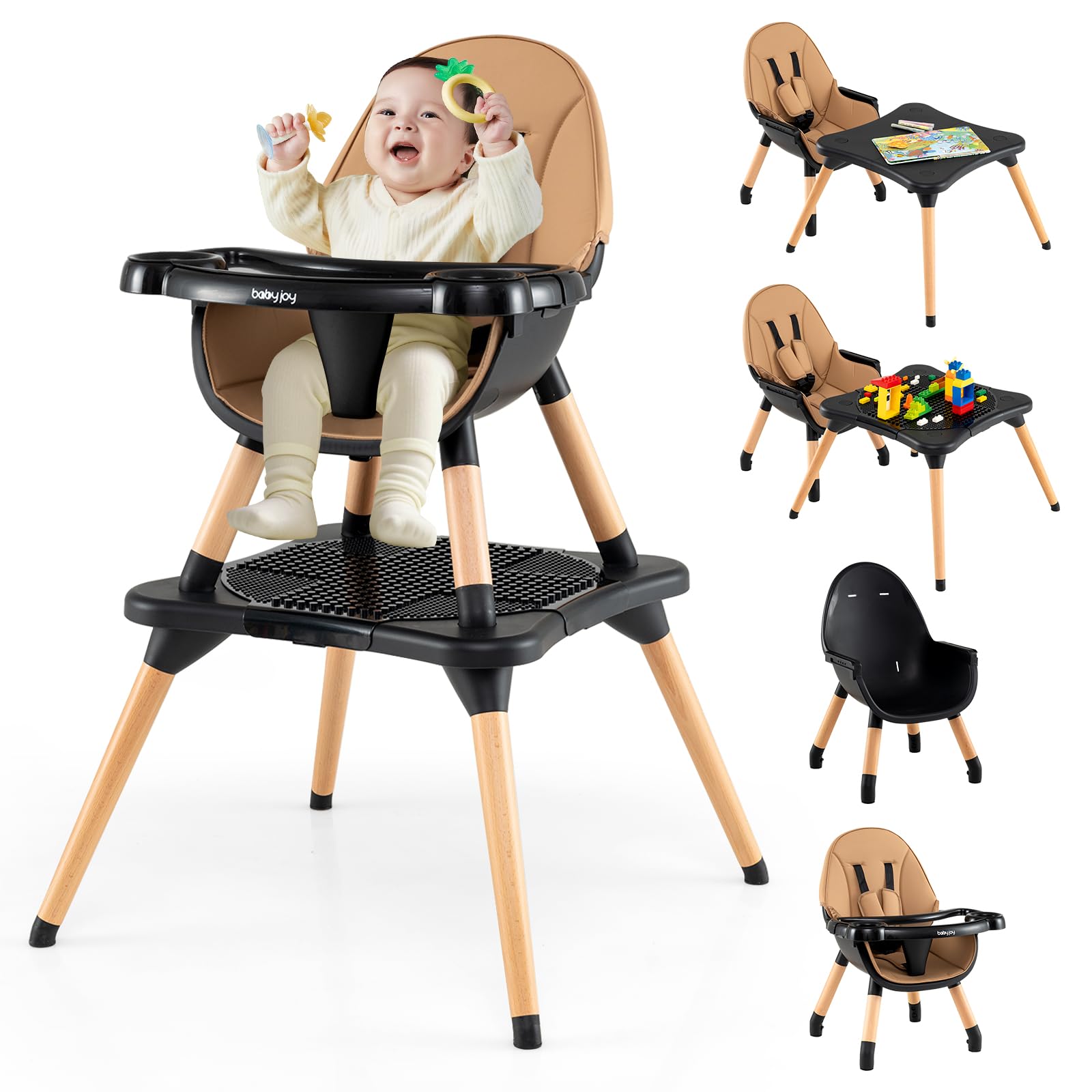 High Chair for Babies and Toddlers 6-in-1 Convertible Table Chair Set
