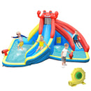 Inflatable Water Slide, 7 in 1 Giant Water Park Double Long Slide w/Splash Pool, Tunnel Adventure