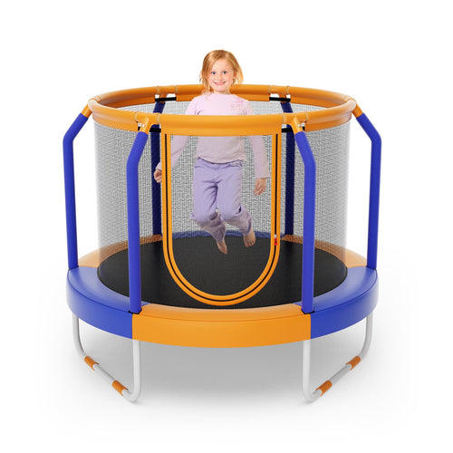 Mini Trampoline with Enclosure, 48" Recreational Trampoline with Safety No-Gap Design for 3-6 Years Old